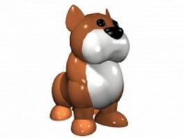 Cartoon dog sitting 3d model preview