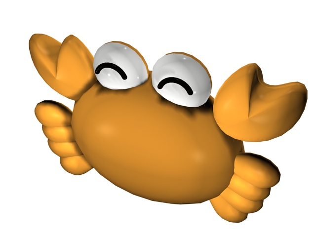 Cartoon crab 3d rendering