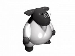Cow with glasses 3d model preview