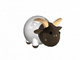 Goat cartoon 3d model preview