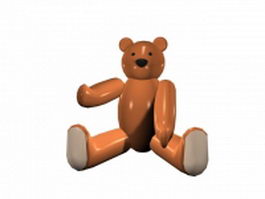 Cute bear sitting 3d model preview