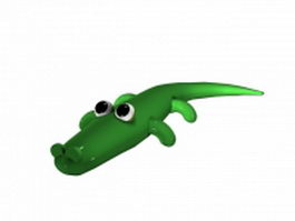 Cute cartoon alligator 3d model preview