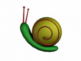 Cute snail cartoon 3d model preview
