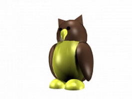 Owl cartoon 3d model preview