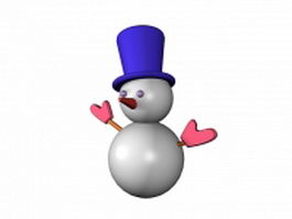 Snowman cartoon 3d model preview
