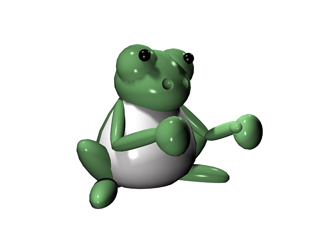Cartoon frog 3d rendering