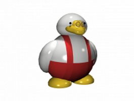 Cut artoon duck 3d model preview