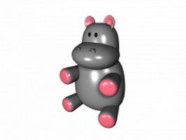 Cartoon baby hippo 3d model preview