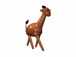 Giraffe cartoon character 3d model preview