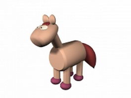 Wooden donkey 3d model preview