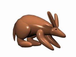 Cute kangaroo cartoon 3d model preview