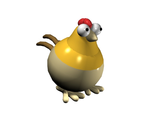 Cartoon chicken 3d rendering