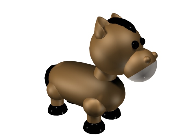 Cartoon baby horse 3d rendering