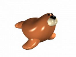 Cartoon sea lion 3d model preview