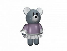 Teddy bear girl 3d model preview