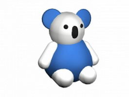 Blue and white bear 3d model preview