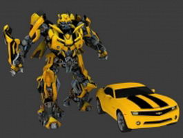 Animated Bumblebee transform 3d preview