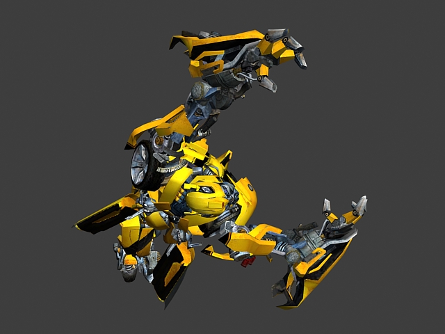 Animated Bumblebee transform 3d rendering