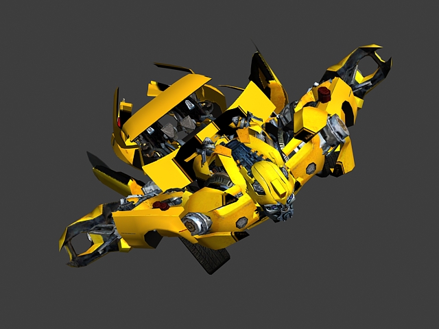 Animated Bumblebee transform 3d rendering