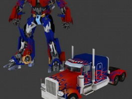 Animated Optimus Prime Rigged 3d model preview