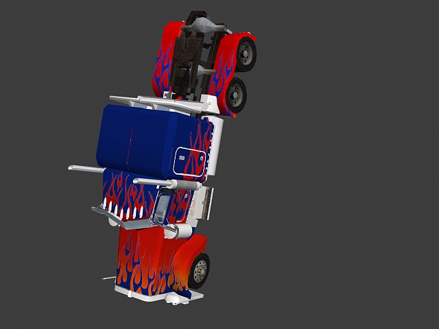 Animated Optimus Prime Rigged 3d rendering