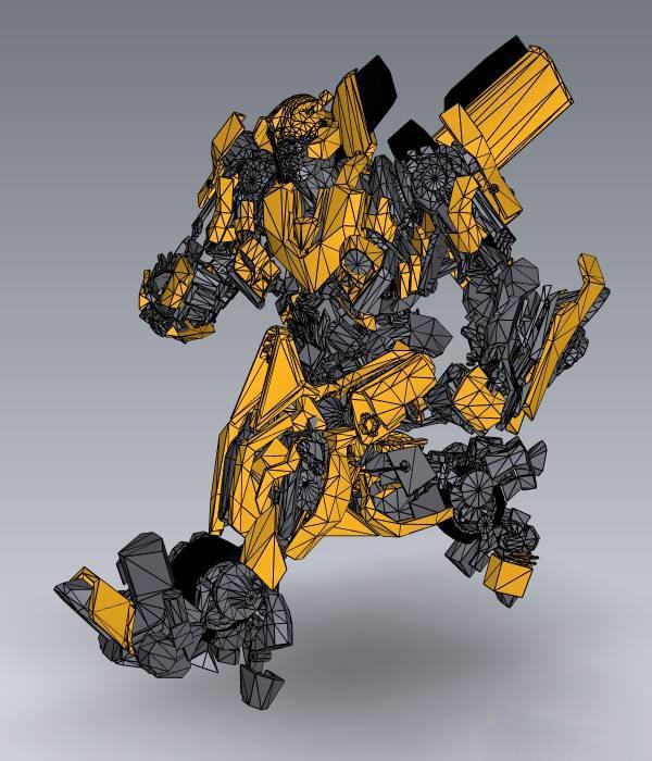 Bumblebee Transformer 3d rendering