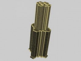 High-rise office towers 3d model preview
