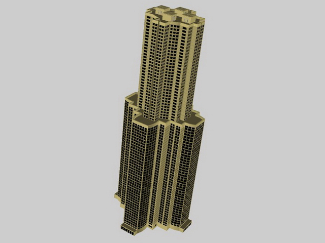 High-rise office towers 3d rendering