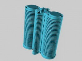 Double cylinder architecture 3d model preview