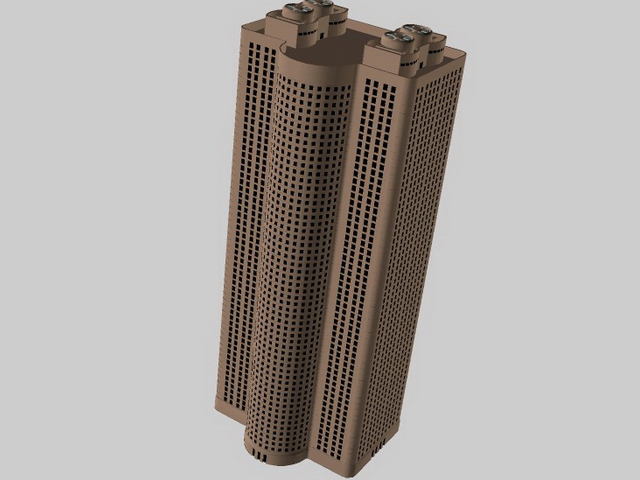 High-rise building 3d rendering