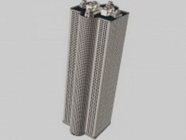 High-rise tower block 3d model preview
