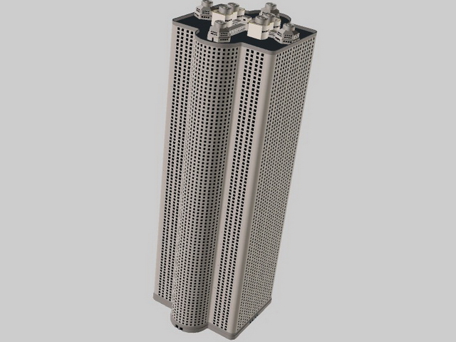 High-rise tower block 3d rendering