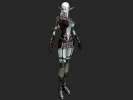 Dark Elf female character 3d model preview