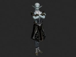 Dark elf male character 3d model preview