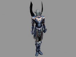 Dark elf warrior 3d model preview
