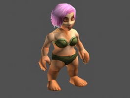 Female dwarf 3d model preview