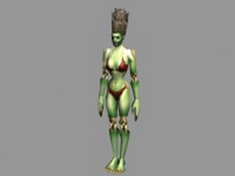 Orc female 3d model preview