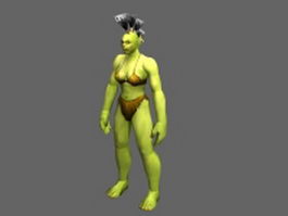 Orc female Wow 3d model preview