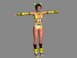 Street fighter girl 3d model preview