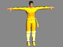 Anime martial artist male 3d model preview