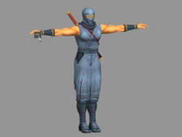 Ninja girl sword 3d model preview