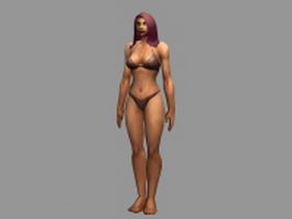 Human woman character 3d model preview