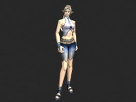 Beautiful CG girl 3d model preview