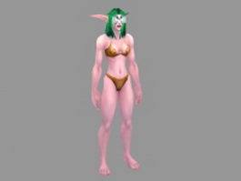 Night elf female character 3d preview