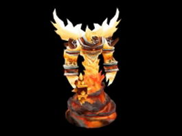 Fire elemental 3d model preview