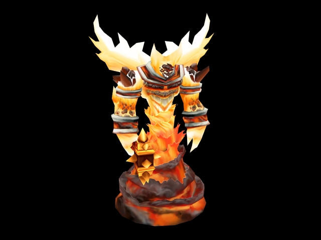 Fire elemental 3d rendering