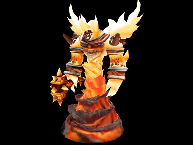 Fire elemental 3d rendering