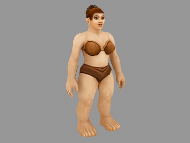 Dwarf female character 3d rendering