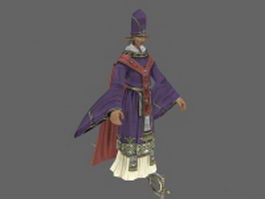 Chinese Taoist priest 3d model preview