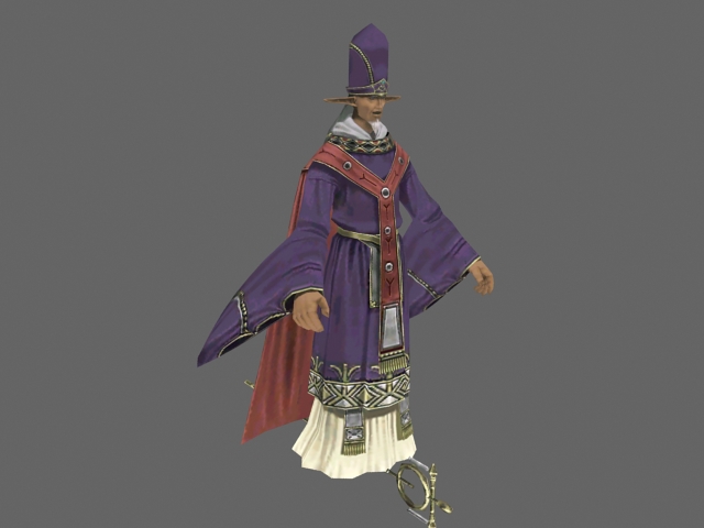 Chinese Taoist priest 3d rendering